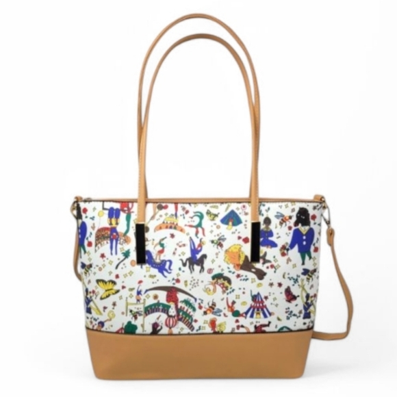 White Graffitti Mardi Gras Large Tote and Wallet Set - Picture 3 of 10